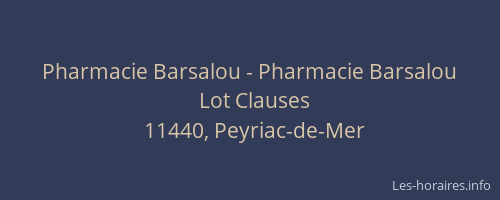 Pharmacie Barsalou - Pharmacie Barsalou