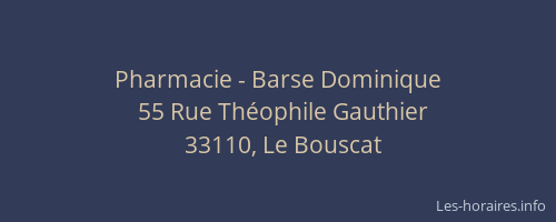 Pharmacie - Barse Dominique