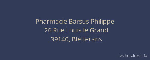 Pharmacie Barsus Philippe