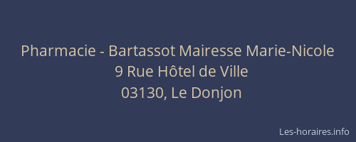 Pharmacie - Bartassot Mairesse Marie-Nicole