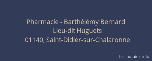 Pharmacie - Barthélémy Bernard