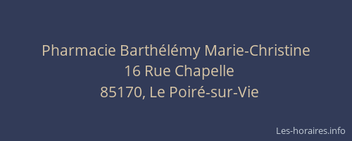 Pharmacie Barthélémy Marie-Christine