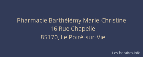 Pharmacie Barthélémy Marie-Christine