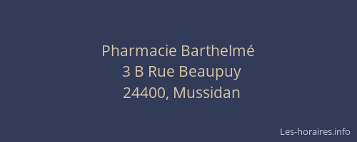 Pharmacie Barthelm&eacute;