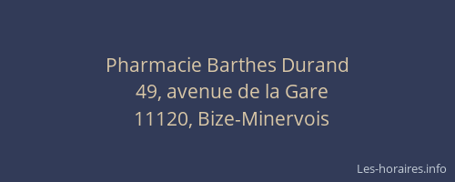 Pharmacie Barthes Durand