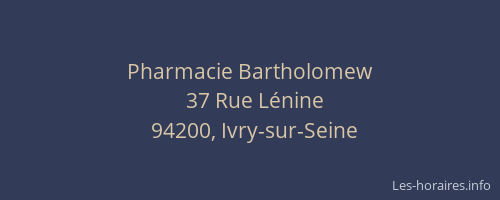 Pharmacie Bartholomew