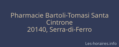 Pharmacie Bartoli-Tomasi Santa