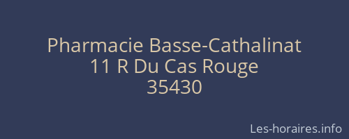Pharmacie Basse-Cathalinat