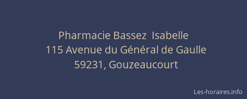 Pharmacie Bassez  Isabelle