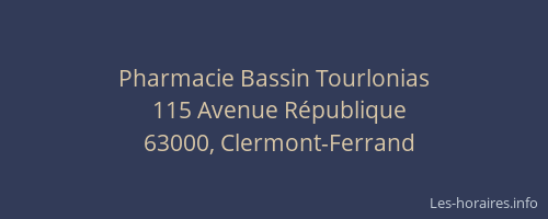Pharmacie Bassin Tourlonias