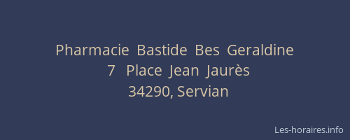 Pharmacie  Bastide  Bes  Geraldine