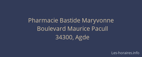 Pharmacie Bastide Maryvonne