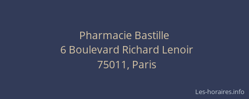 Pharmacie Bastille