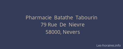 Pharmacie  Batathe  Tabourin