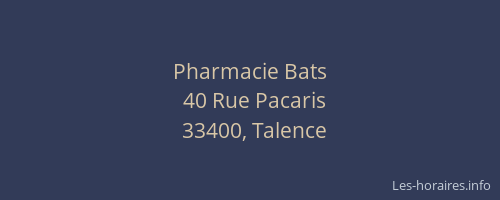 Pharmacie Bats