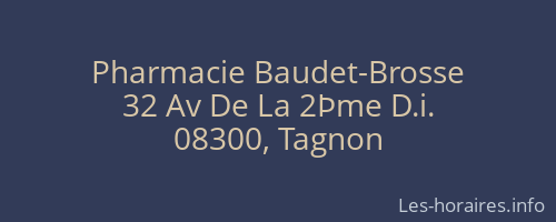 Pharmacie Baudet-Brosse