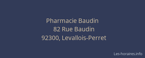 Pharmacie Baudin