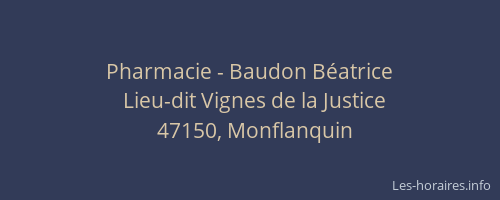 Pharmacie - Baudon B&eacute;atrice