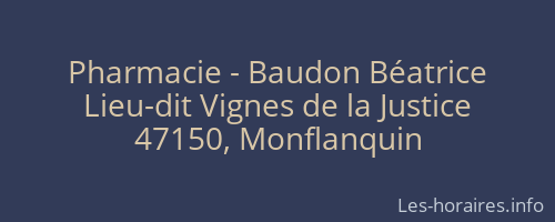 Pharmacie - Baudon Béatrice