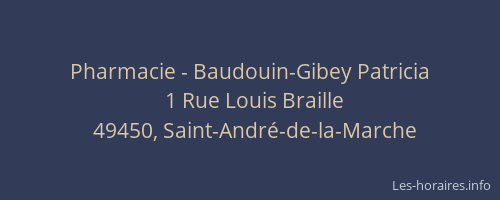 Pharmacie - Baudouin-Gibey Patricia