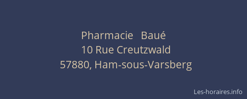 Pharmacie   Bau&eacute;