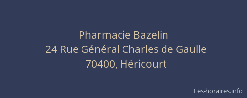 Pharmacie Bazelin