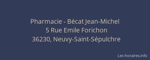 Pharmacie - B&eacute;cat Jean-Michel