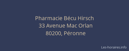 Pharmacie Bécu Hirsch