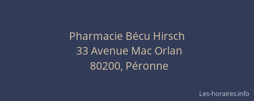 Pharmacie B&eacute;cu Hirsch