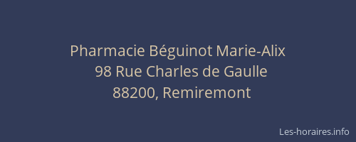Pharmacie B&eacute;guinot Marie-Alix