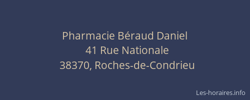 Pharmacie B&eacute;raud Daniel