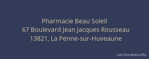 Pharmacie Beau Soleil