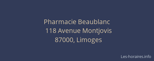 Pharmacie Beaublanc