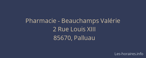 Pharmacie - Beauchamps Valérie