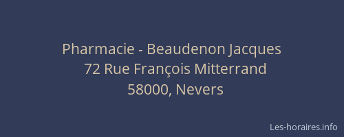 Pharmacie - Beaudenon Jacques