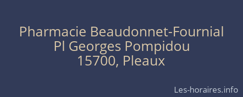 Pharmacie Beaudonnet-Fournial