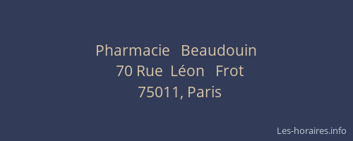 Pharmacie   Beaudouin