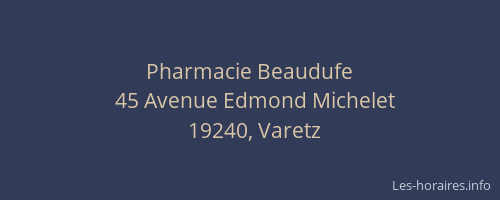 Pharmacie Beaudufe