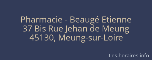 Pharmacie - Beaugé Etienne