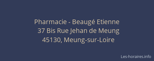 Pharmacie - Beaugé Etienne