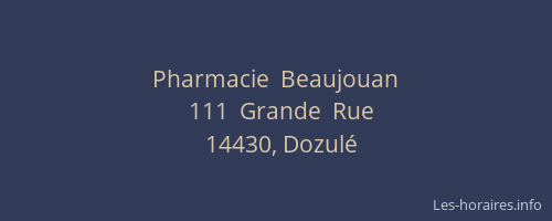 Pharmacie  Beaujouan