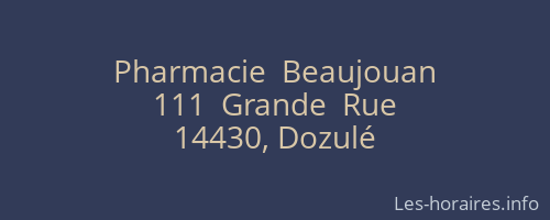 Pharmacie  Beaujouan