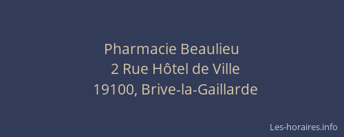 Pharmacie Beaulieu