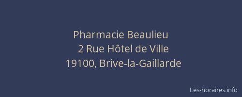 Pharmacie Beaulieu