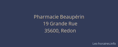 Pharmacie Beaupérin