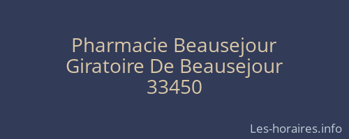 Pharmacie Beausejour