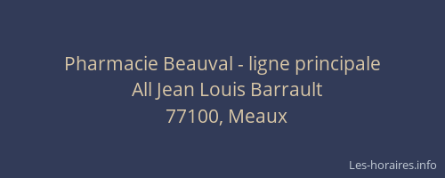 Pharmacie Beauval - ligne principale