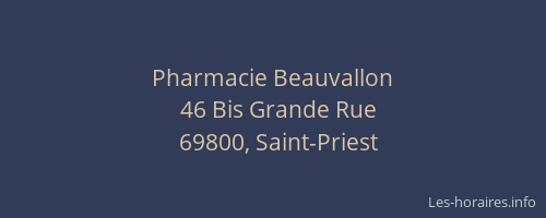 Pharmacie Beauvallon