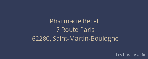 Pharmacie Becel