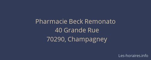 Pharmacie Beck Remonato